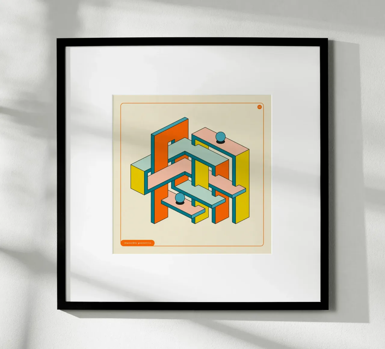 IMPOSSIBLE GEOMETRICS 38 poster with aluminum frame by Jazzberry Blue