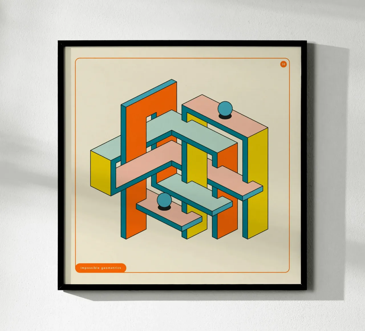 IMPOSSIBLE GEOMETRICS 38 poster with aluminum frame by Jazzberry Blue
