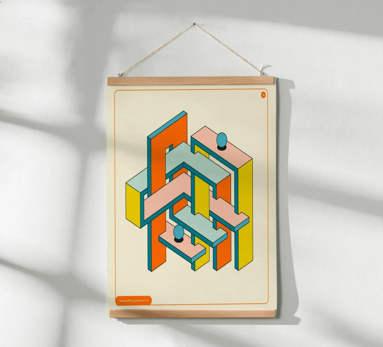 IMPOSSIBLE GEOMETRICS 38 poster with aluminum frame by Jazzberry Blue