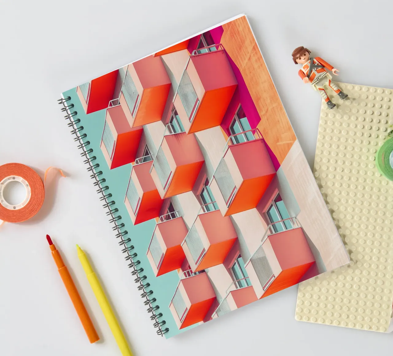 Colourful Architecture 01 spiral notebook by Malou-Studio