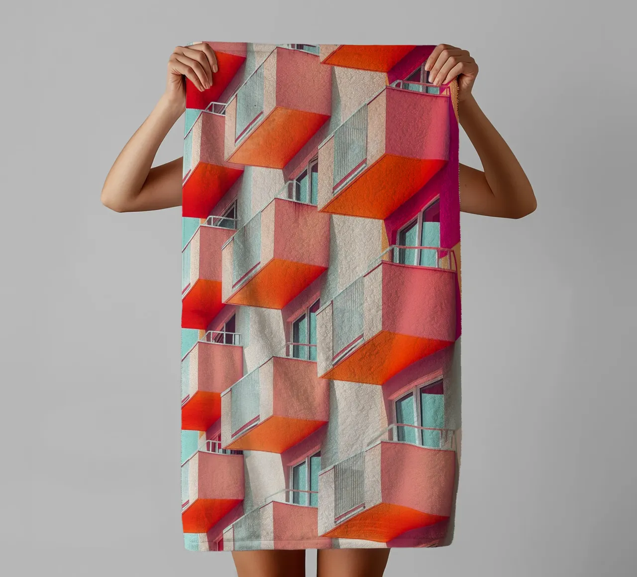 Colourful Architecture 01 towel by Malou-Studio