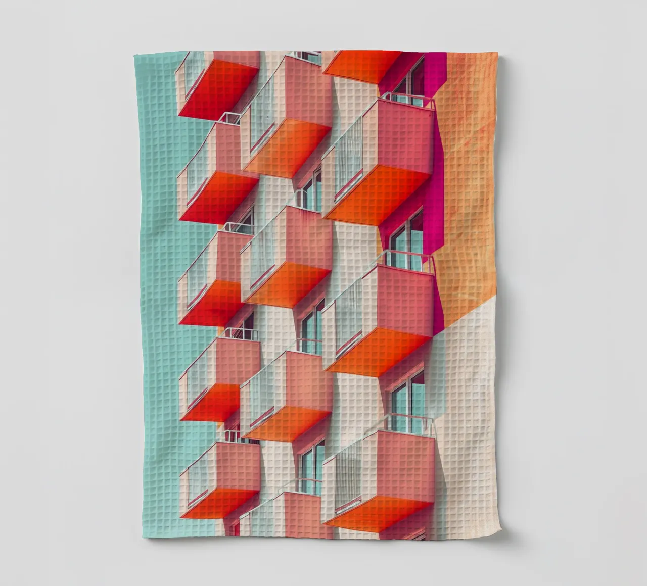 Architecture colorée 01 torchon de Malou-Studio