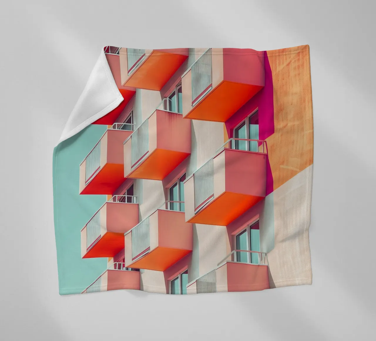 Kleurrijke architectuur 01 fleecedeken van Malou-Studio