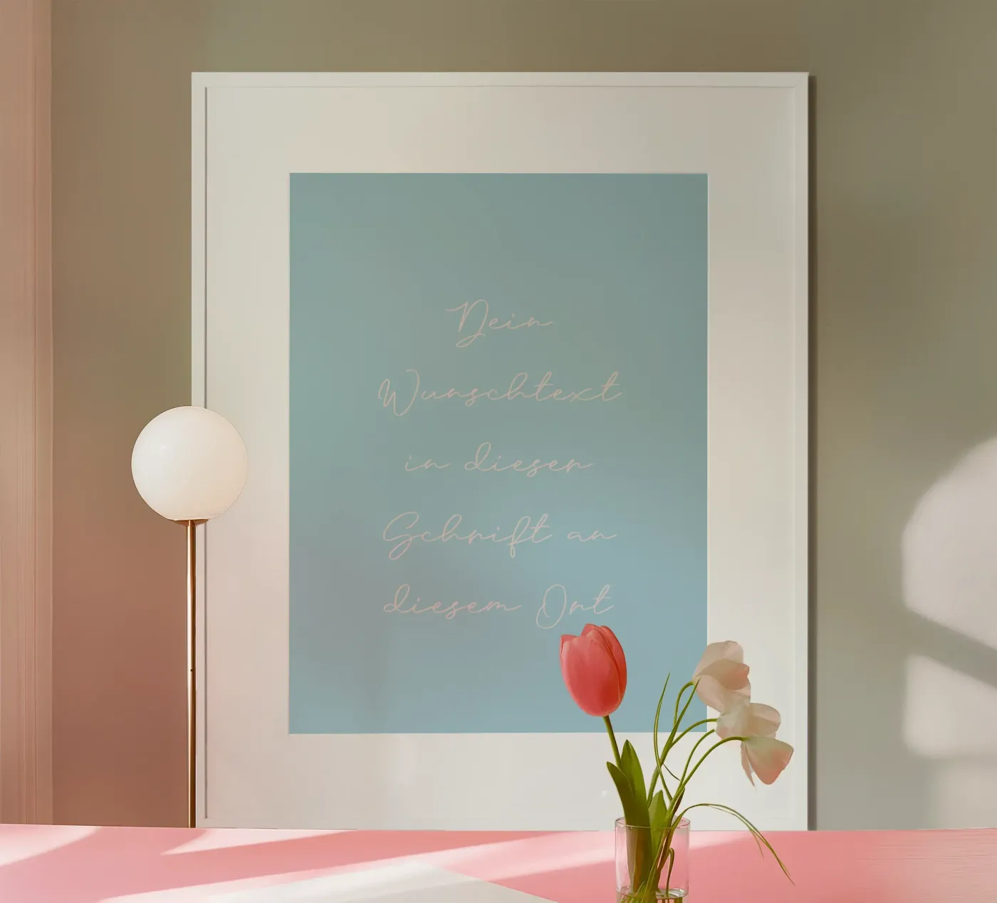 Personalised Light Blue Script Text Poster poster by Little Sundiva