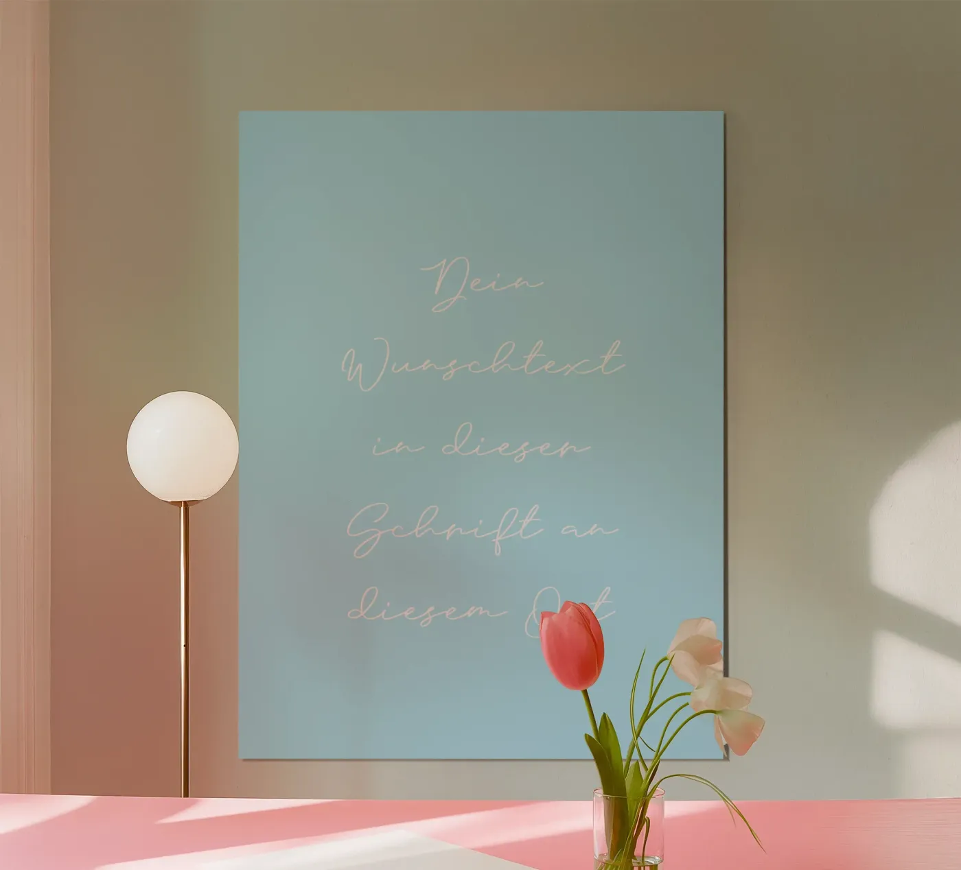 Personalised Light Blue Script Text Poster poster by Little Sundiva