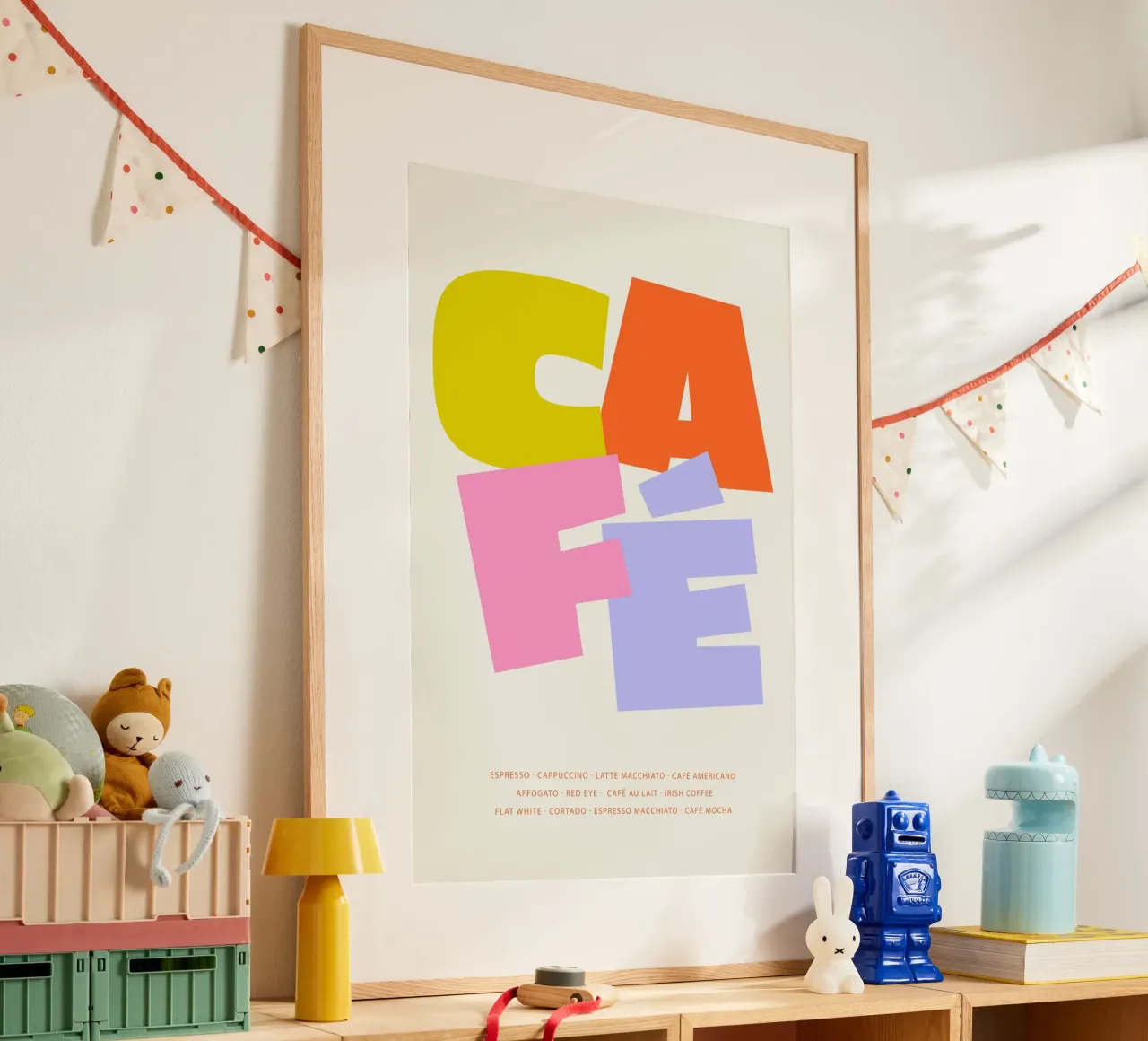 Tipografia colorata del caffè carta hahnemühle da Malou-Studio