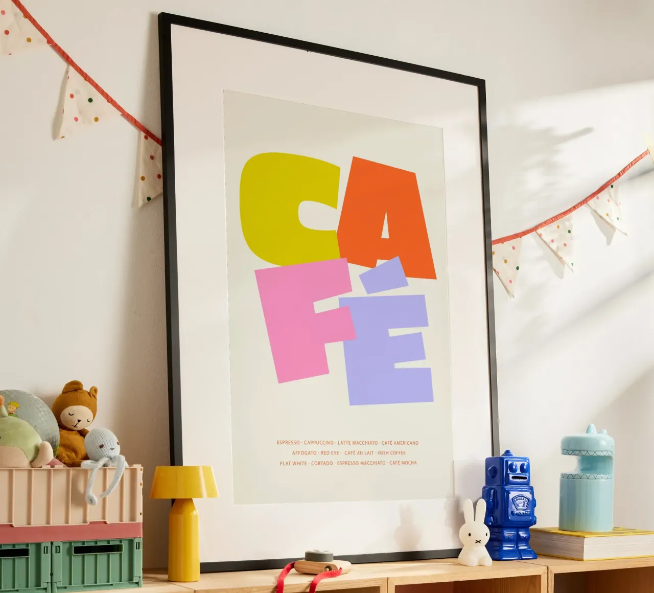 Tipografia colorata del caffè carta hahnemühle da Malou-Studio