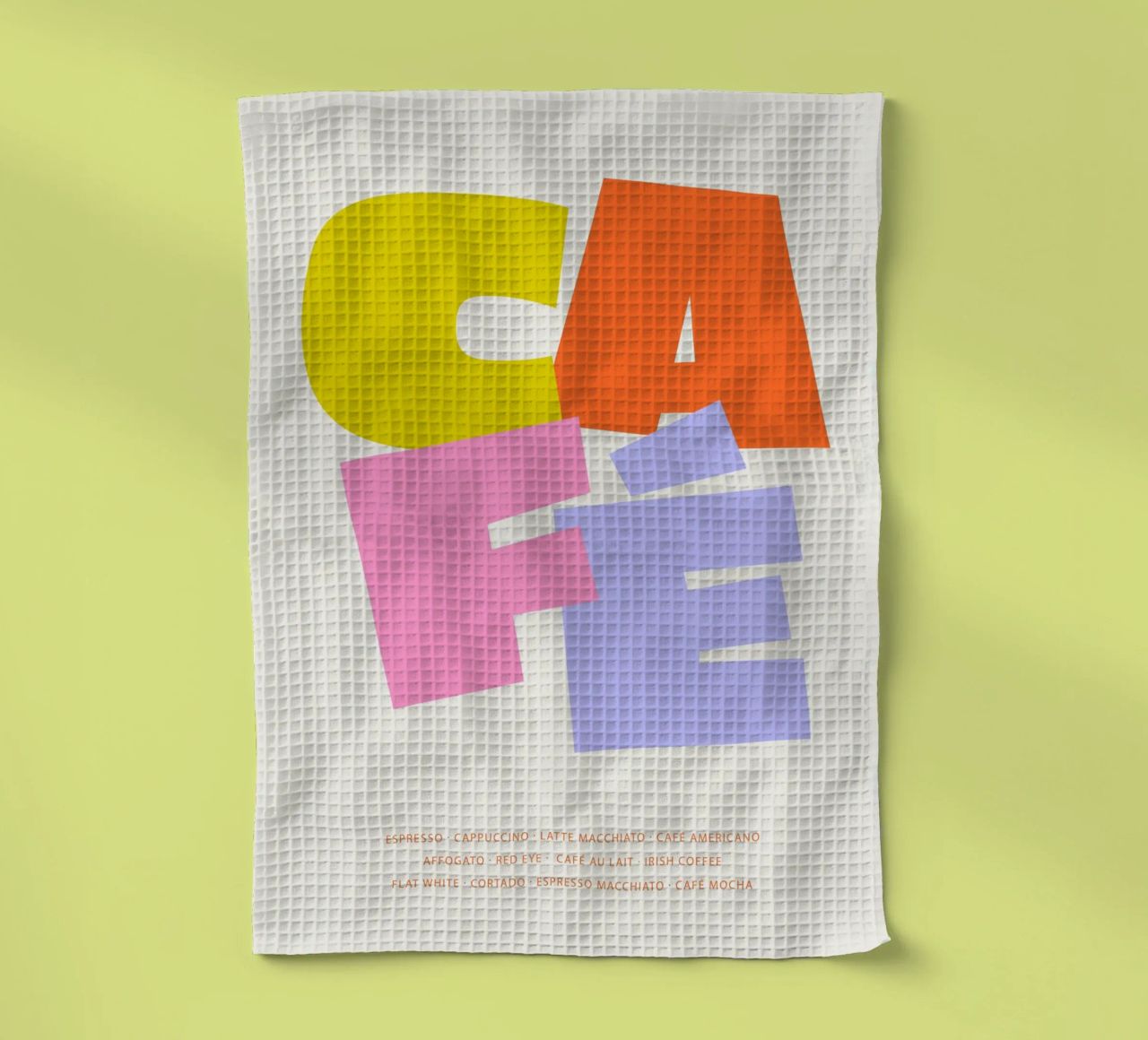 Typographie colorée de café torchon de Malou-Studio