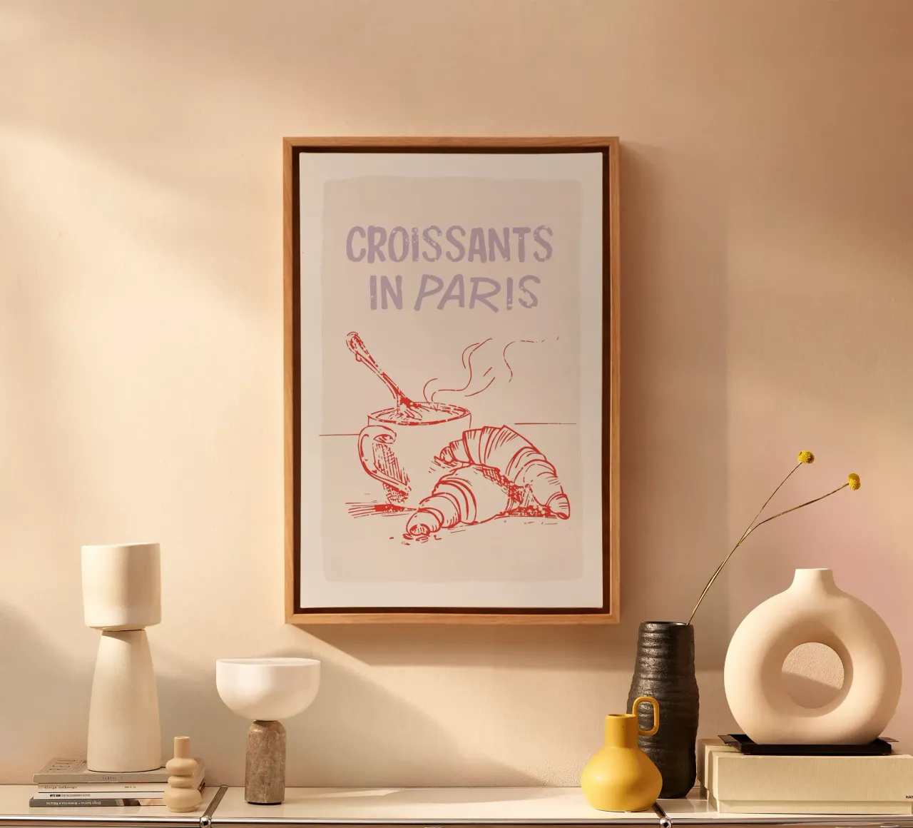 Croissants in Parijs canvas met Baklijst van Malou-Studio