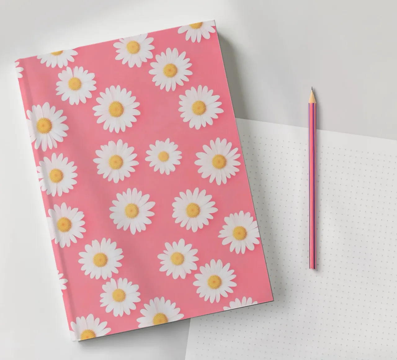Marguerites - Rose carnet de notes de Malou-Studio