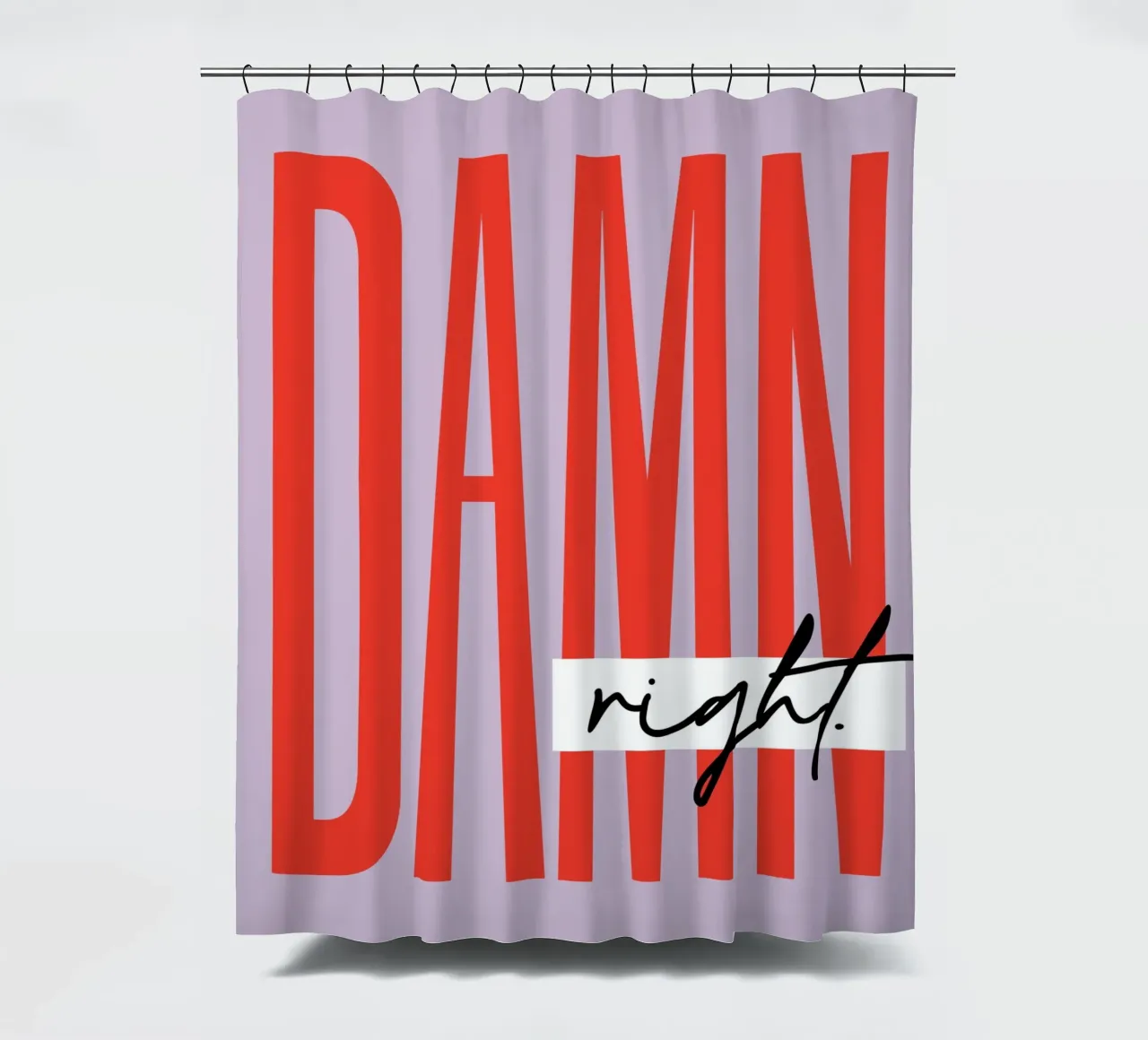 Damn Right - Lila shower curtain by Malou-Studio