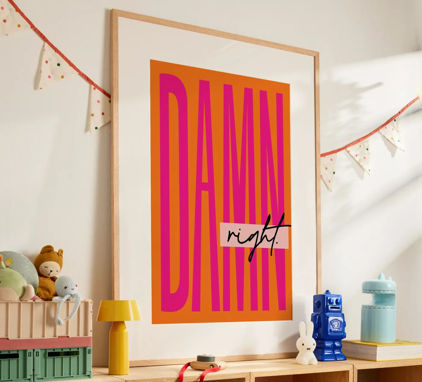Damn Right - Orange poster da Malou-Studio