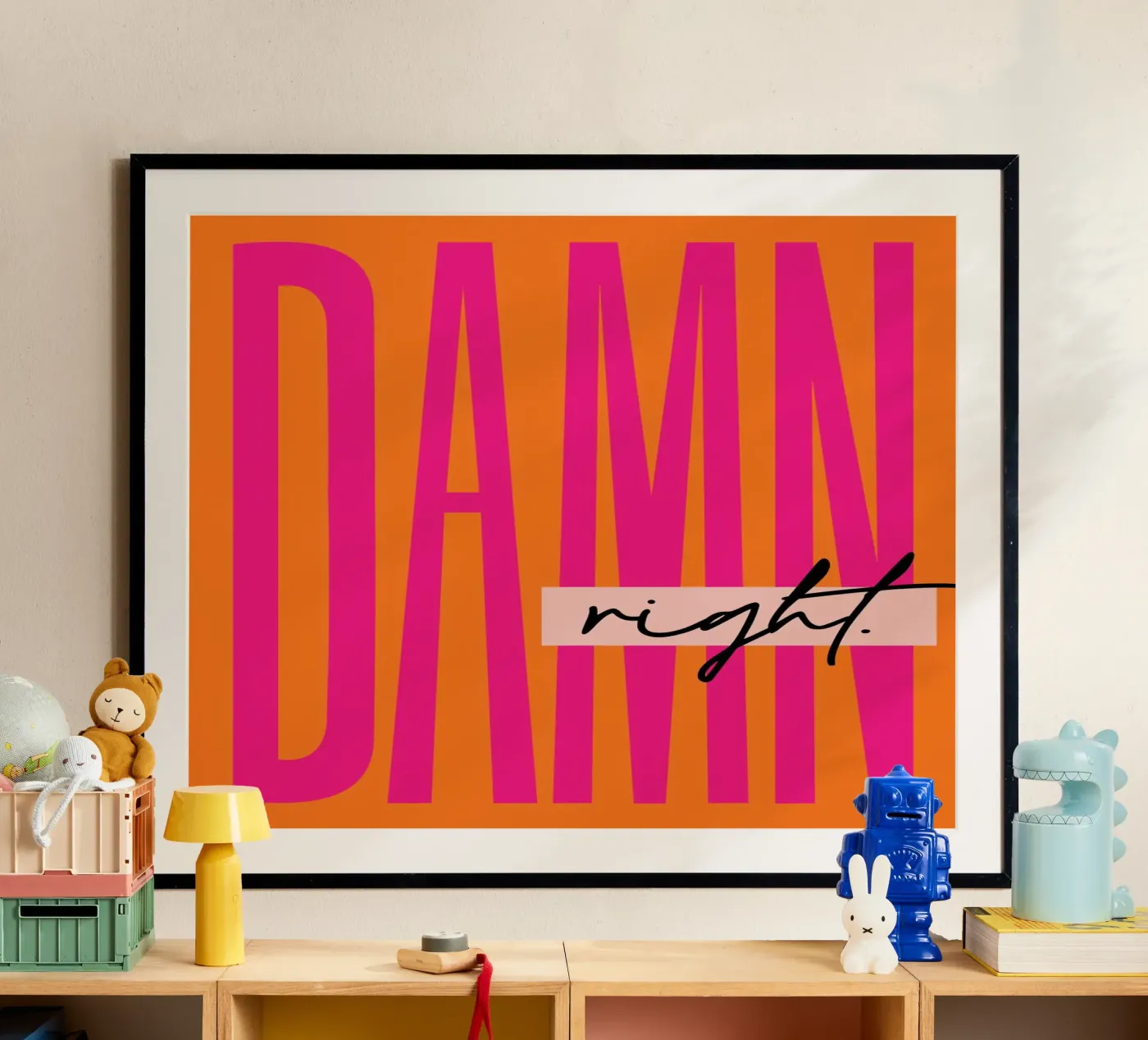 Damn Right - Orange poster da Malou-Studio