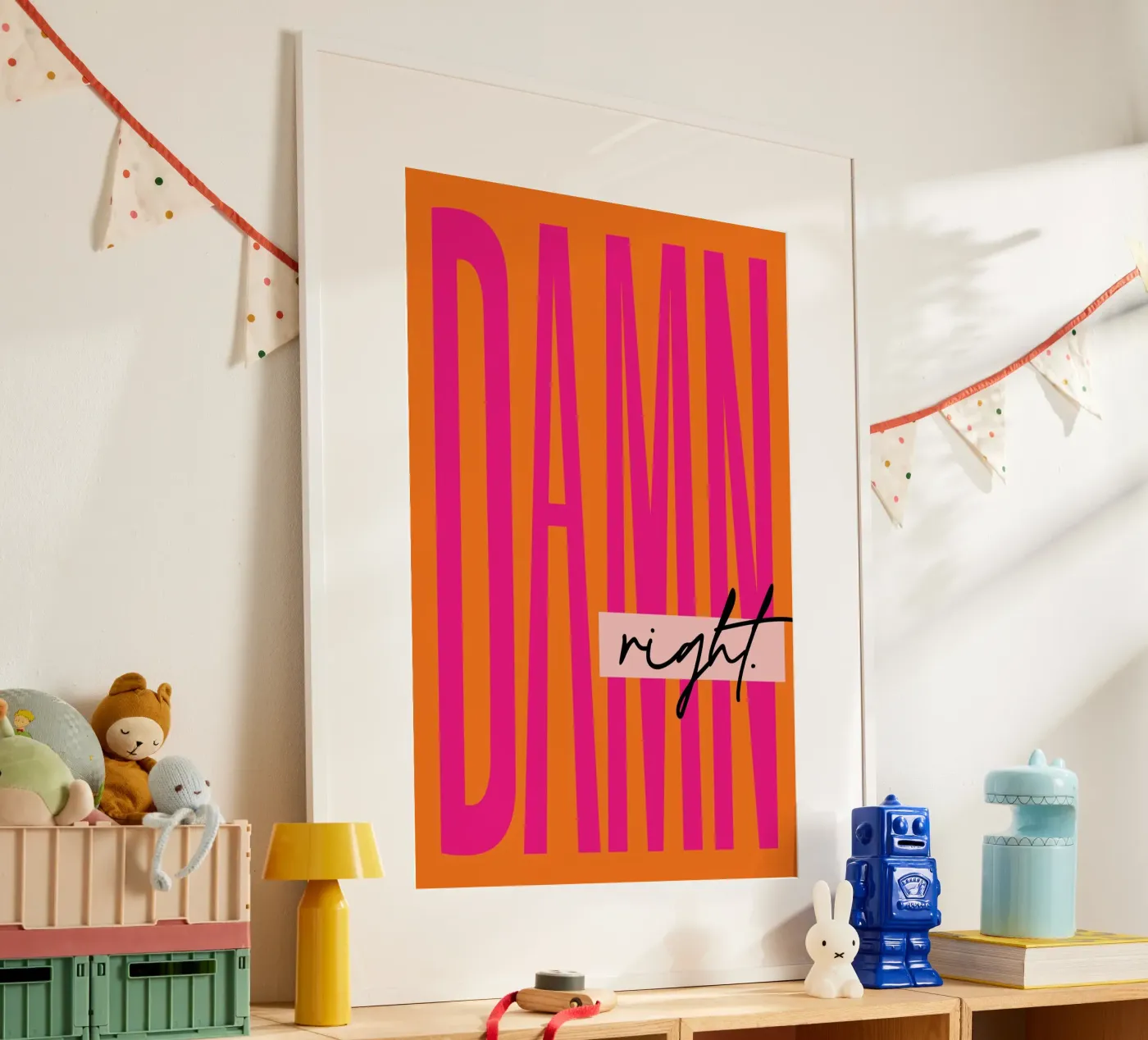 Damn Right - Orange poster da Malou-Studio