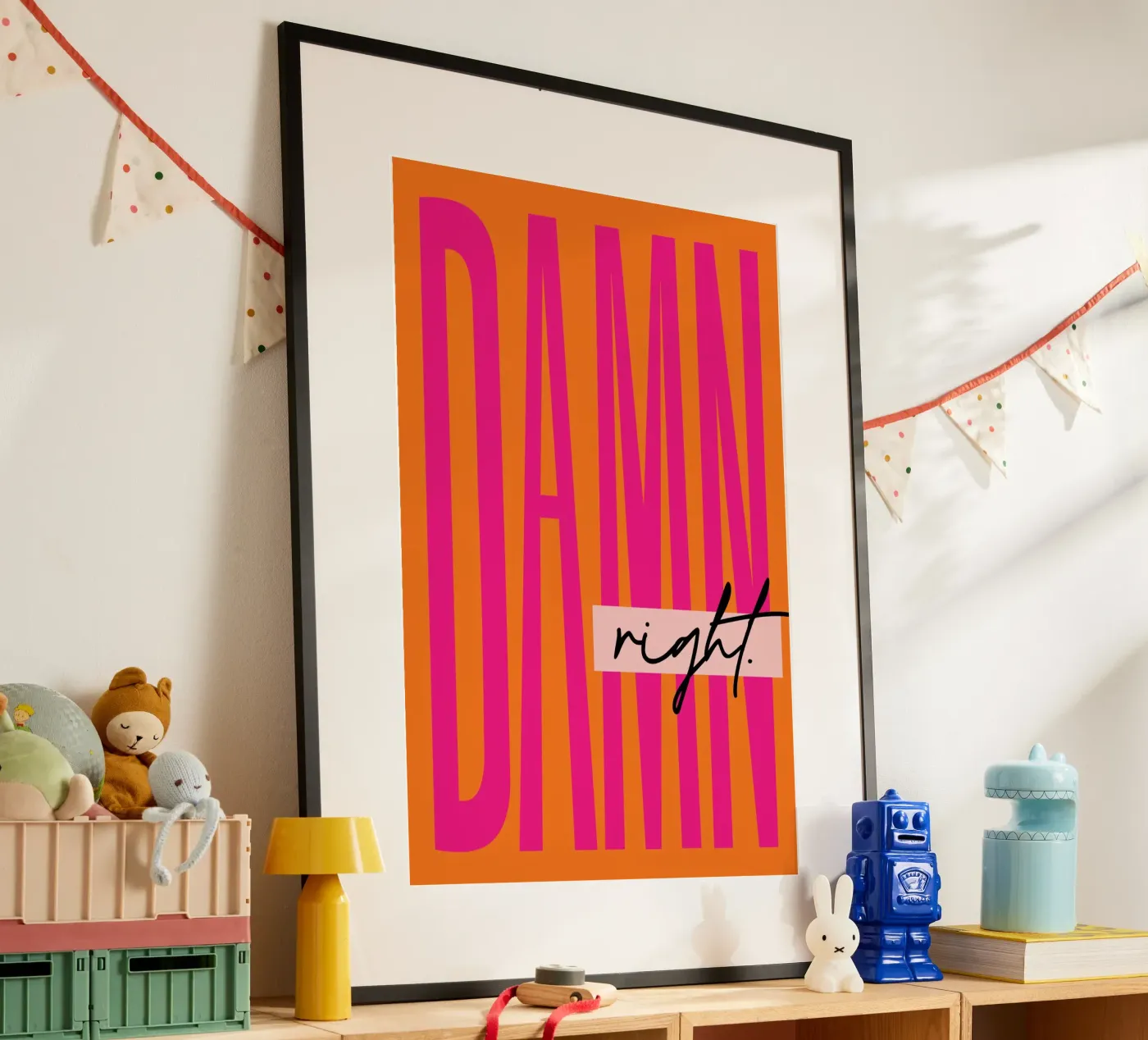 Damn Right - Orange poster da Malou-Studio