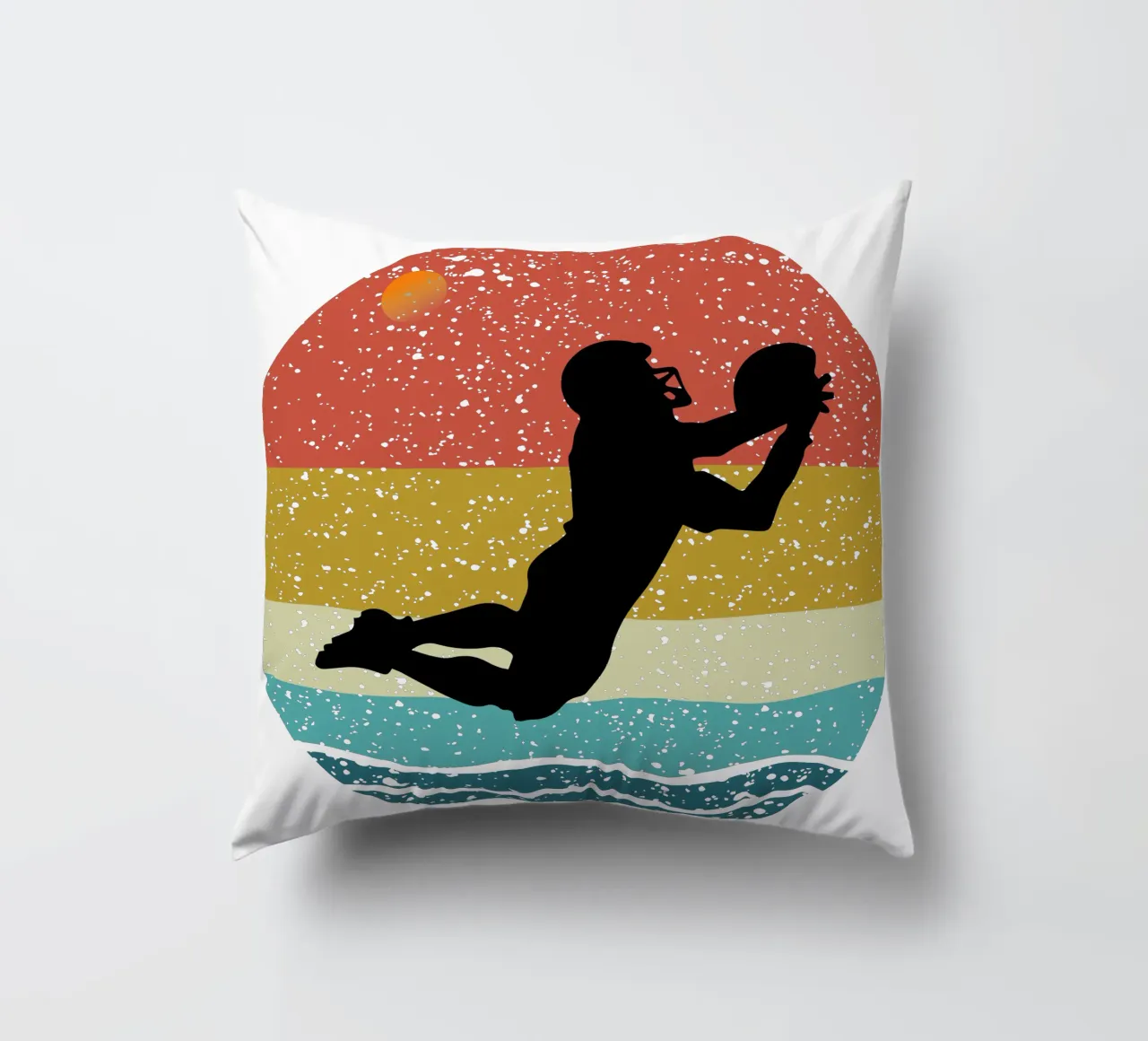 Calcio americano Shilouette Design retrò cuscino da rivariahill