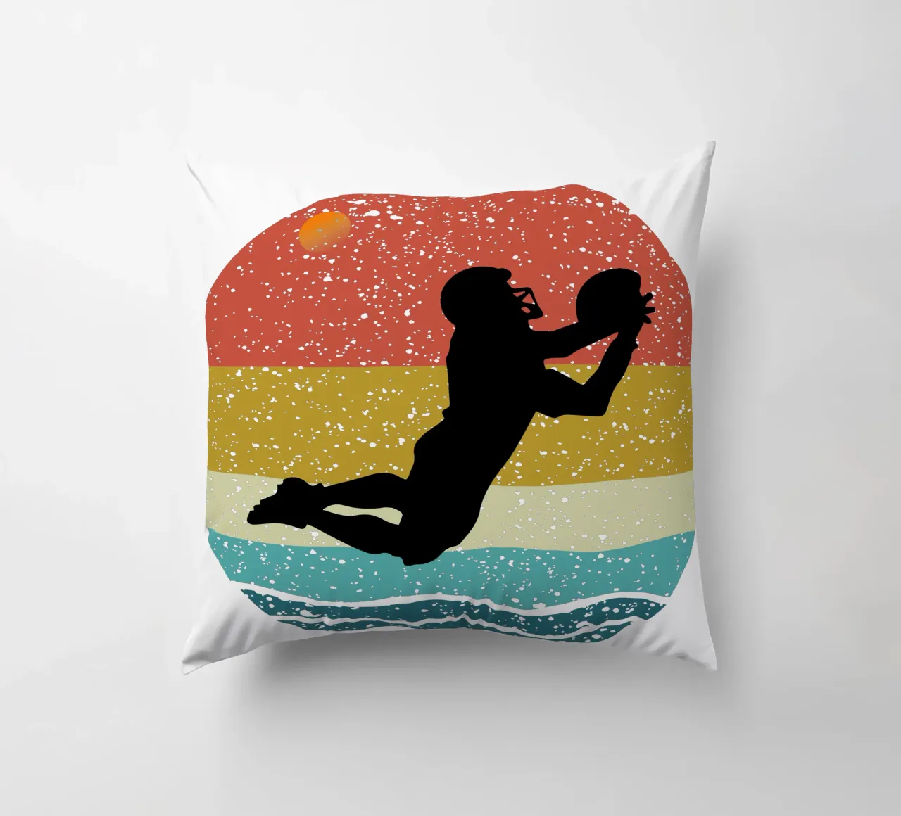 Calcio americano Shilouette Design retrò cuscino da rivariahill