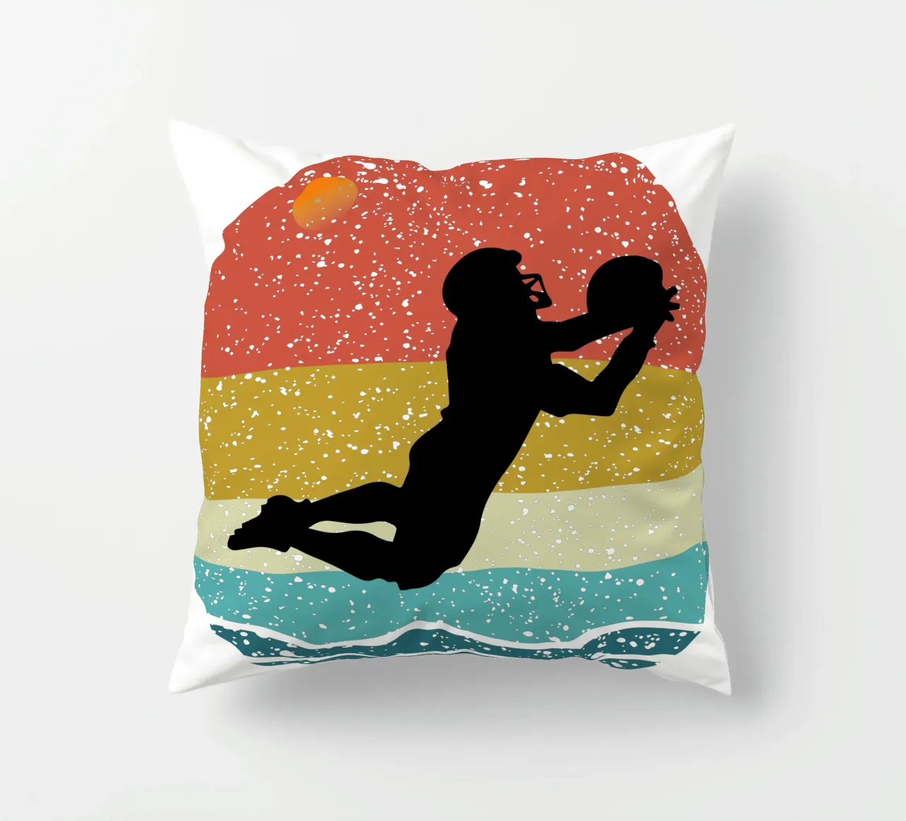 Calcio americano Shilouette Design retrò cuscino da rivariahill