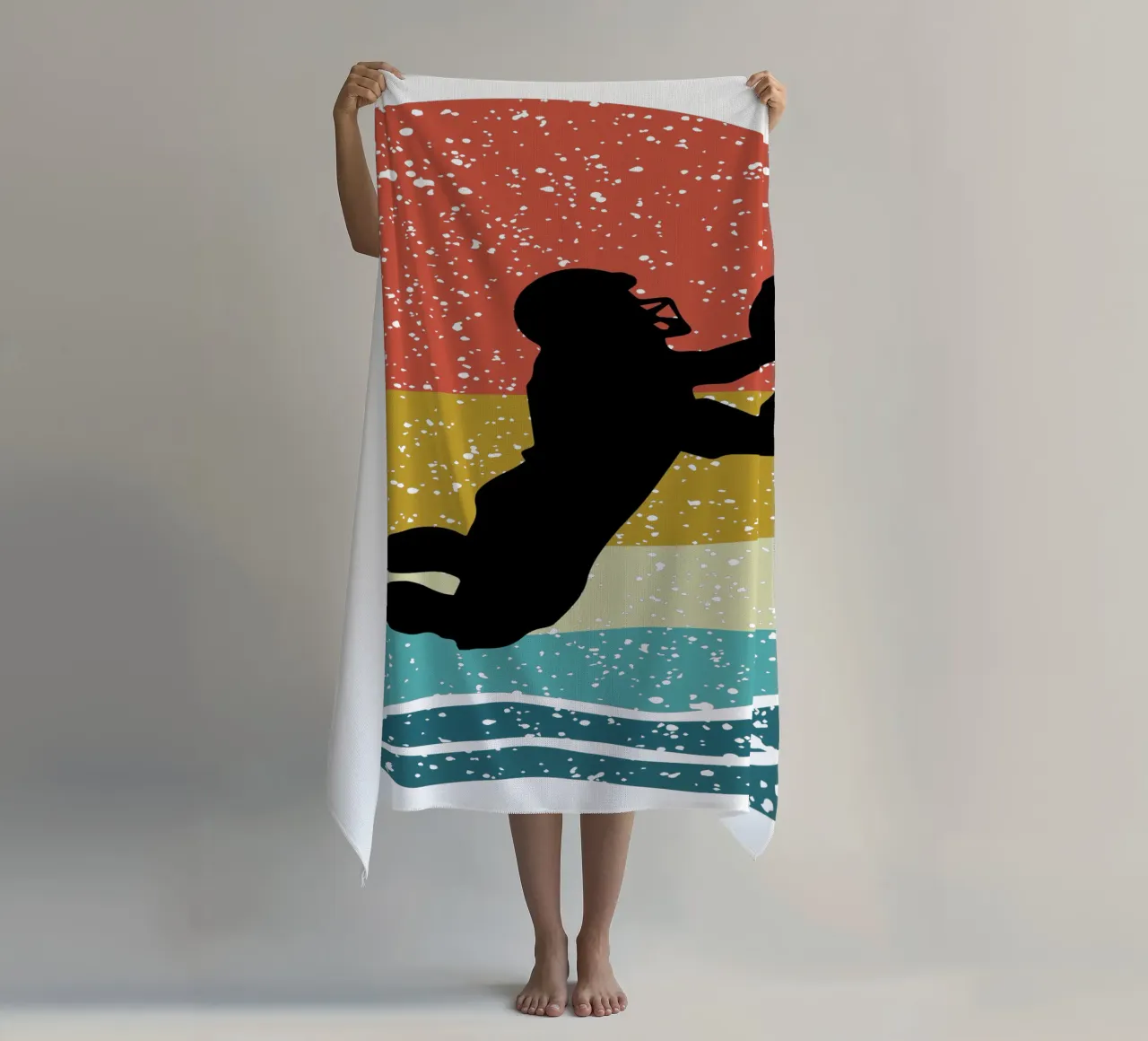 Calcio americano Shilouette Design retrò telo mare da rivariahill