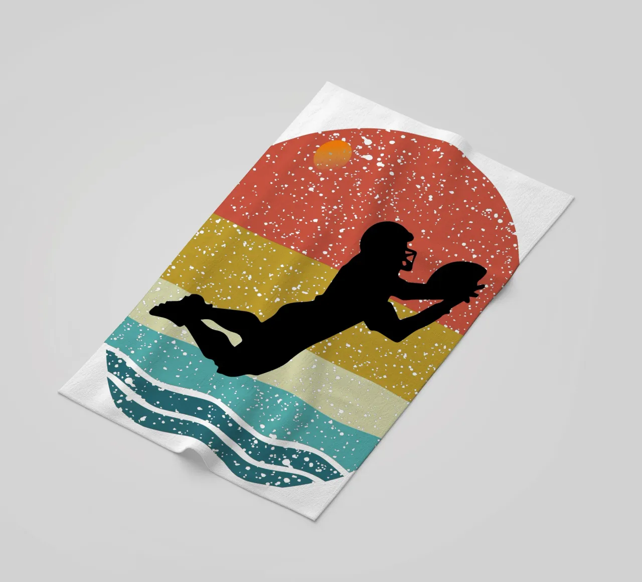 Calcio americano Shilouette Design retrò telo mare da rivariahill