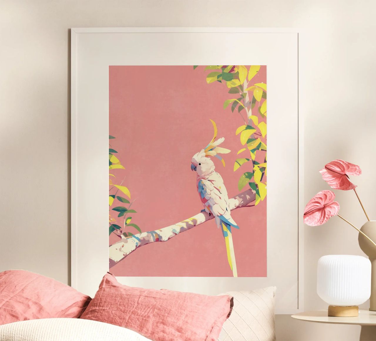 Cacatoès exotique Sunny poster de Carinaprint