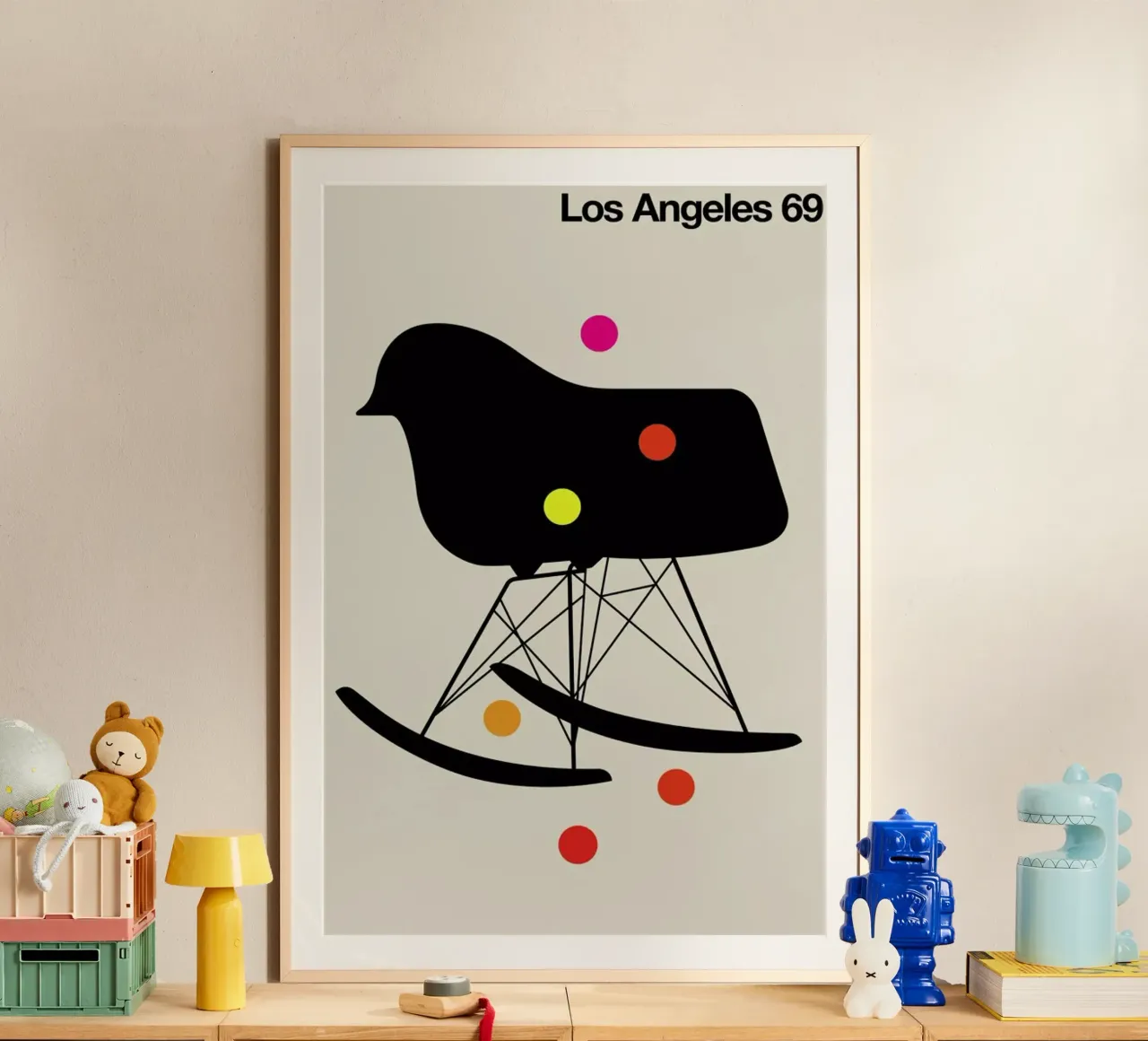 Los Angeles 69 poster con telaio in alluminio da Bo Lundberg