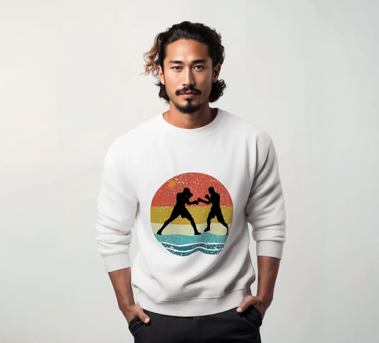 Boxing retro Retro Design sweatshirt by rivariahill