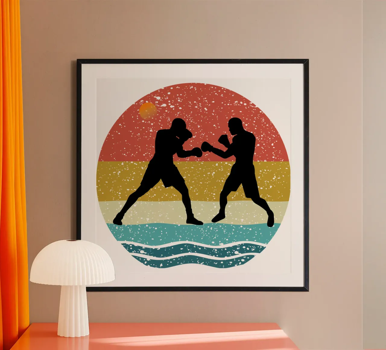 Boxe retro Design retrò poster con telaio in alluminio da rivariahill