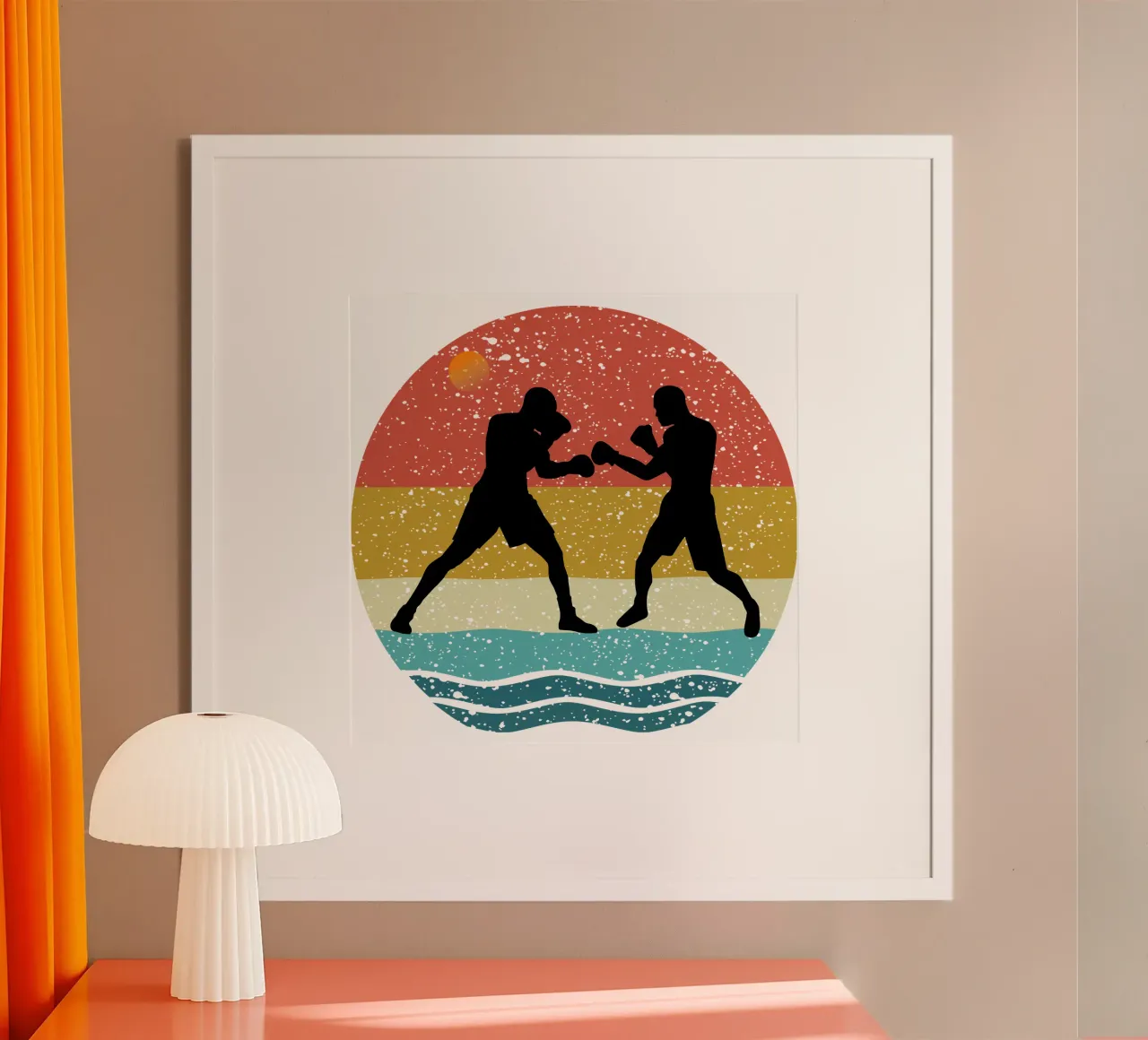 Boxe retro Design retrò poster con telaio in alluminio da rivariahill