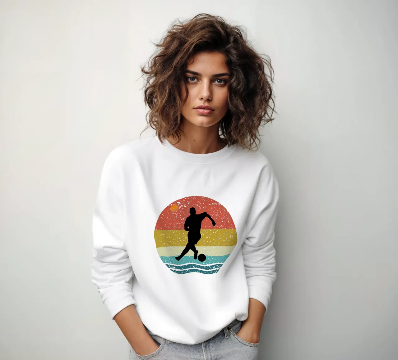 calcio Shilouette Retro Design felpa da rivariahill