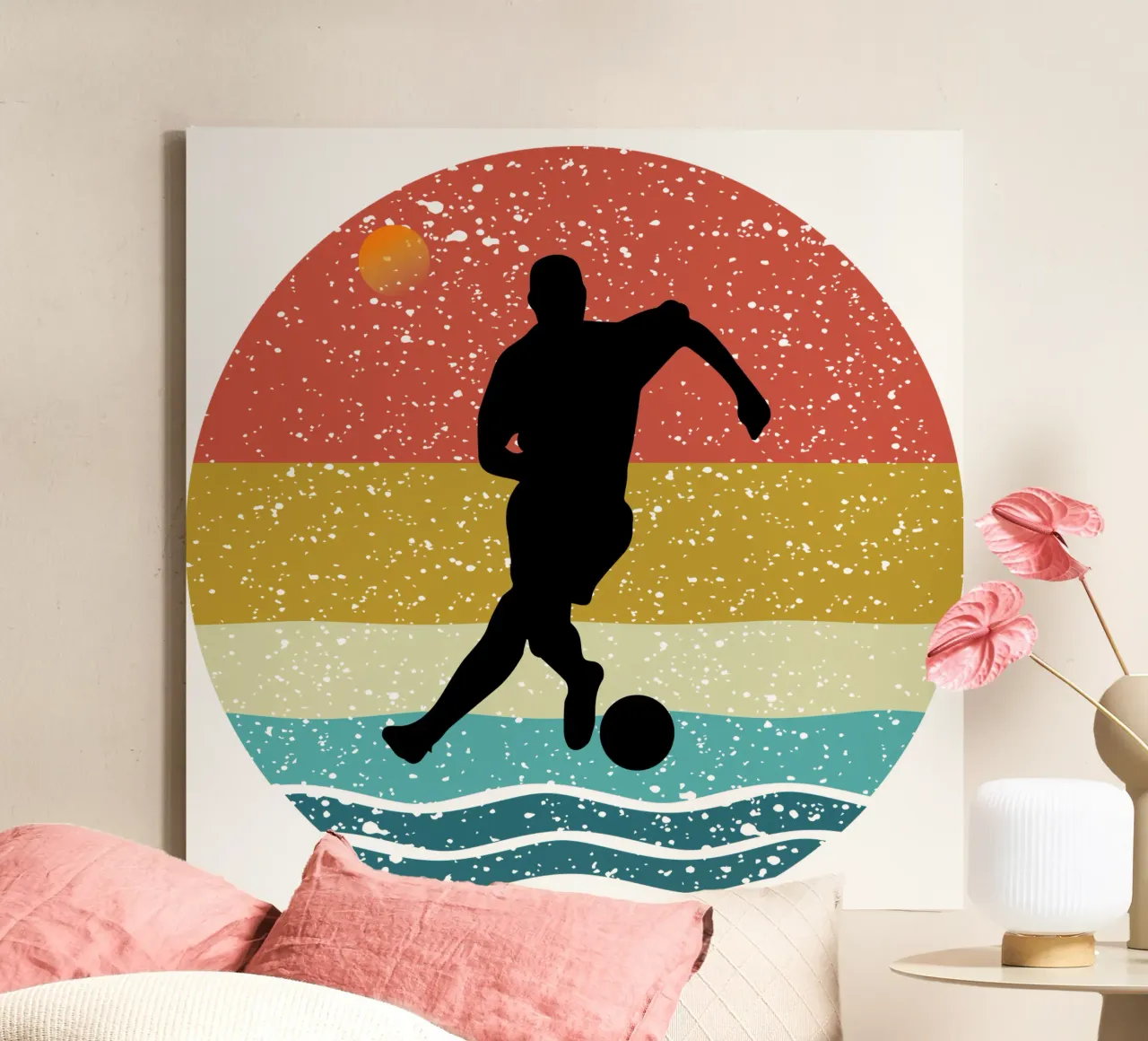 calcio Shilouette Retro Design tela con Cornice a cassetta da rivariahill