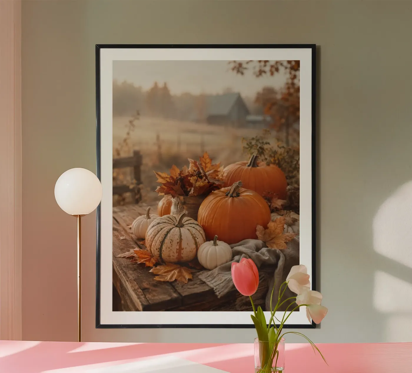Rustic Autumn Pumpkin Setting poster by Studio Reverie