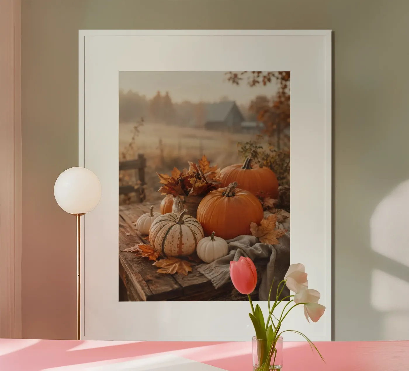 Rustic Autumn Pumpkin Setting poster by Studio Reverie