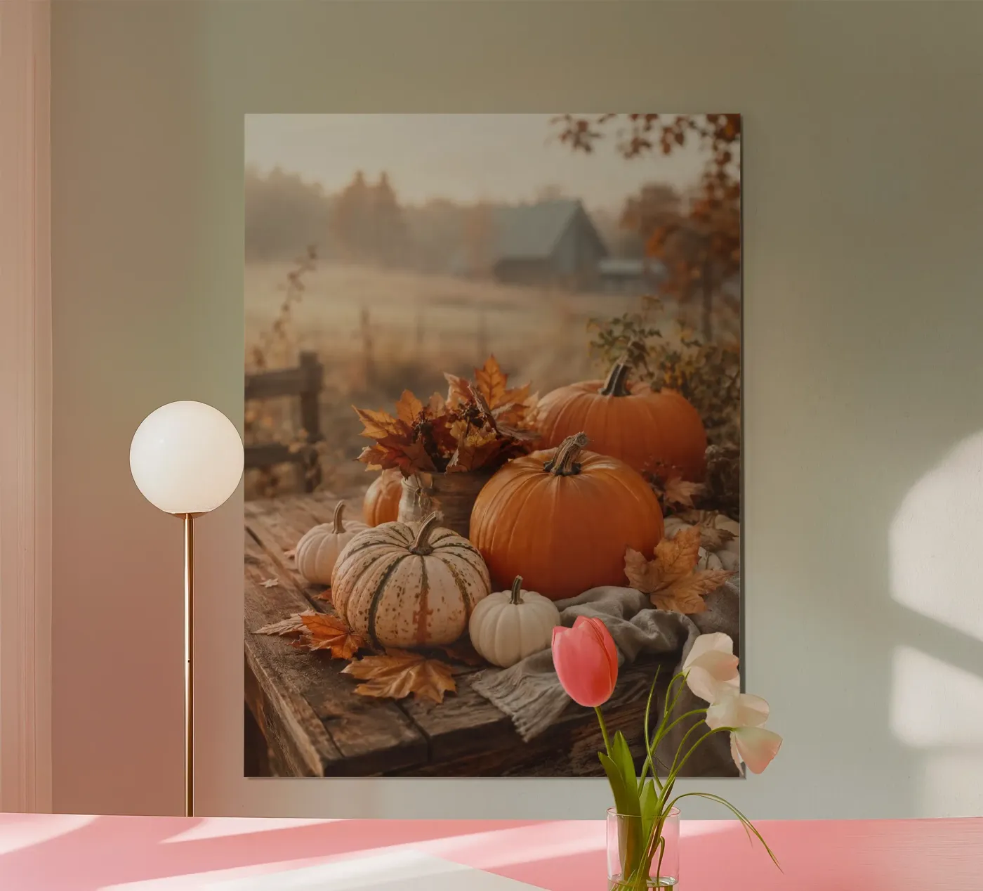 Rustic Autumn Pumpkin Setting poster by Studio Reverie