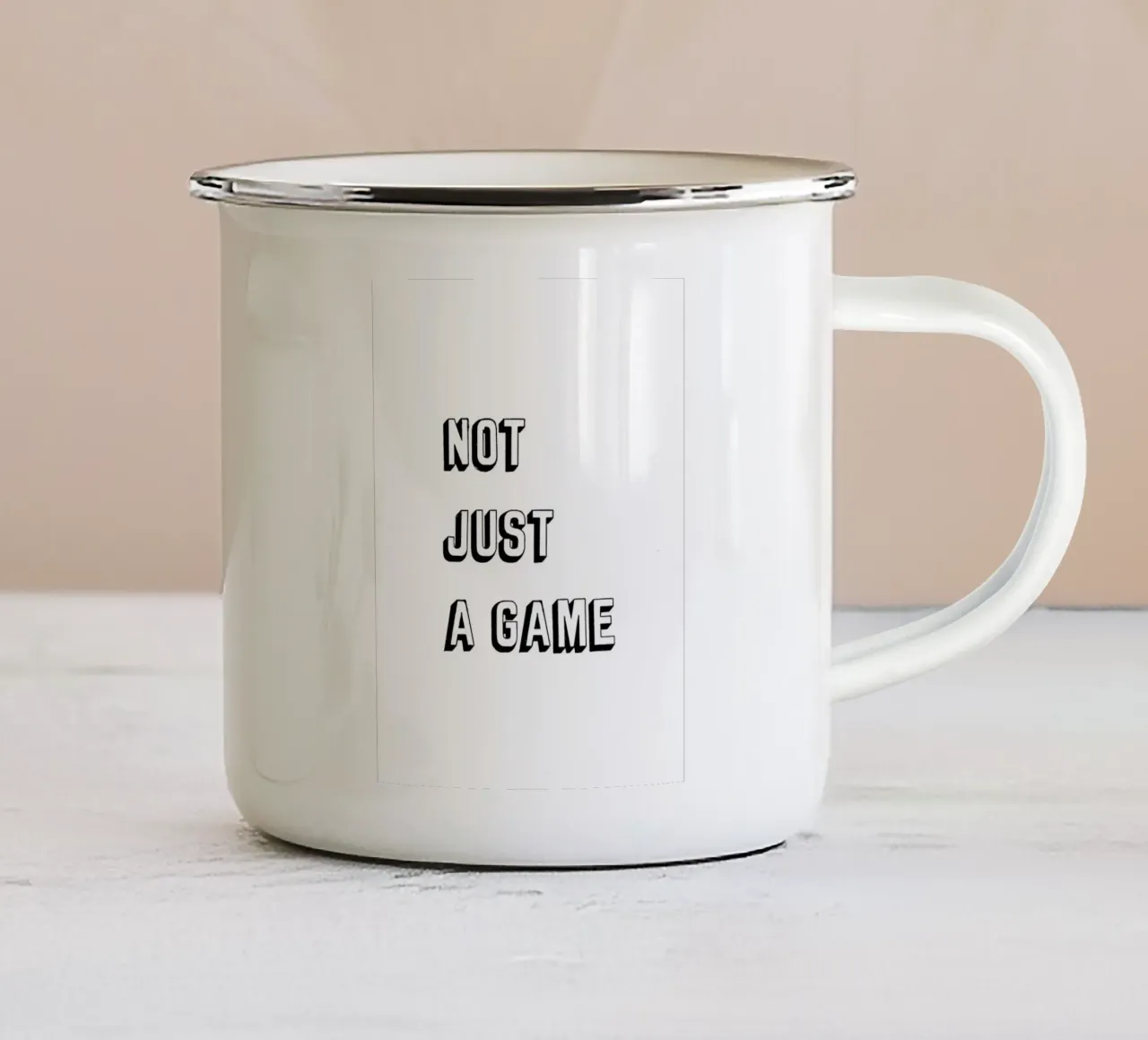 Not Just A Game enamel mug by Orara Studio