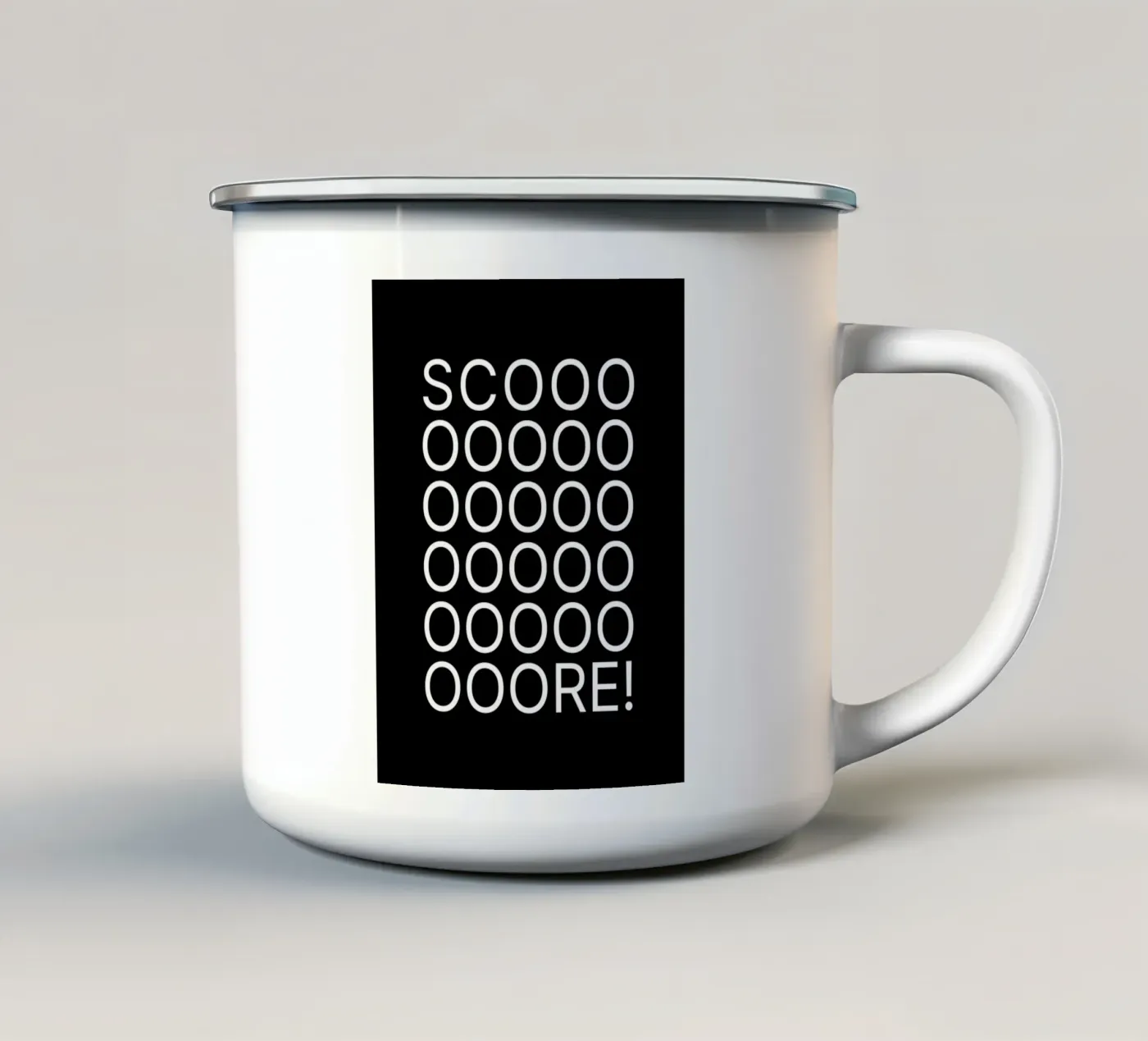 Score enamel mug by Orara Studio