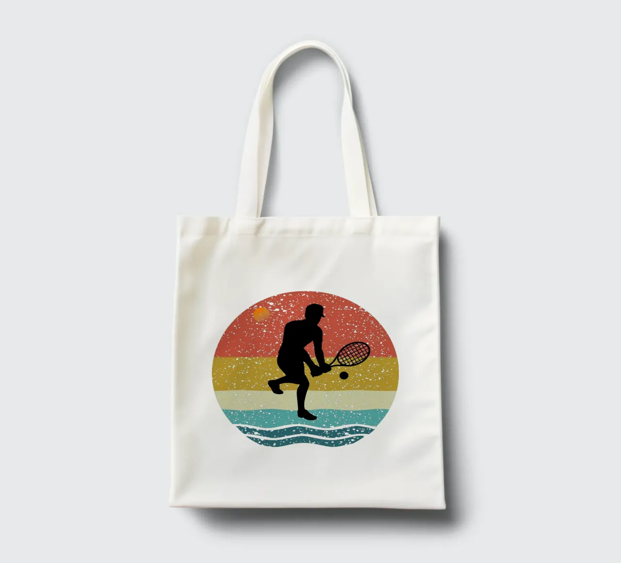 Tenis Shilouette Retro Design Jutebeutel von rivariahill
