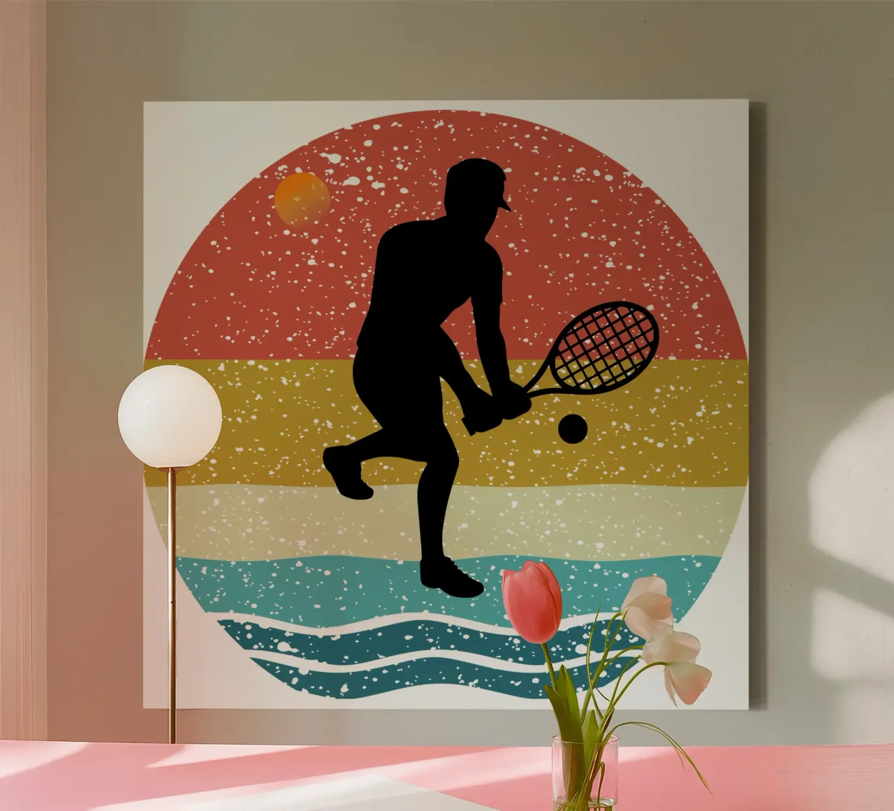 Tenis Shilouette Retro Design tela con Cornice a cassetta da rivariahill