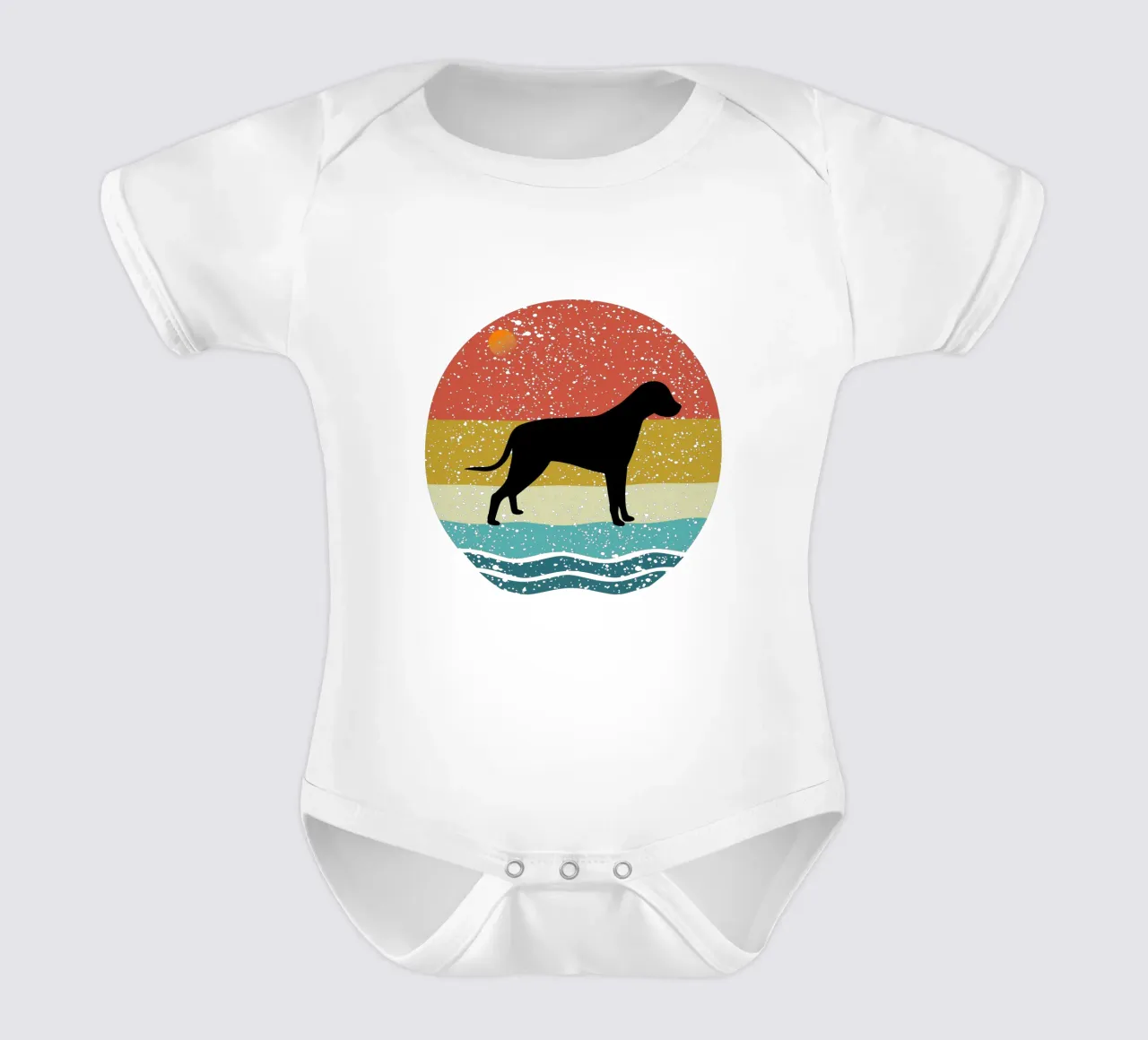 beagle Shilouette Retro Design body neonato maniche corte da rivariahill