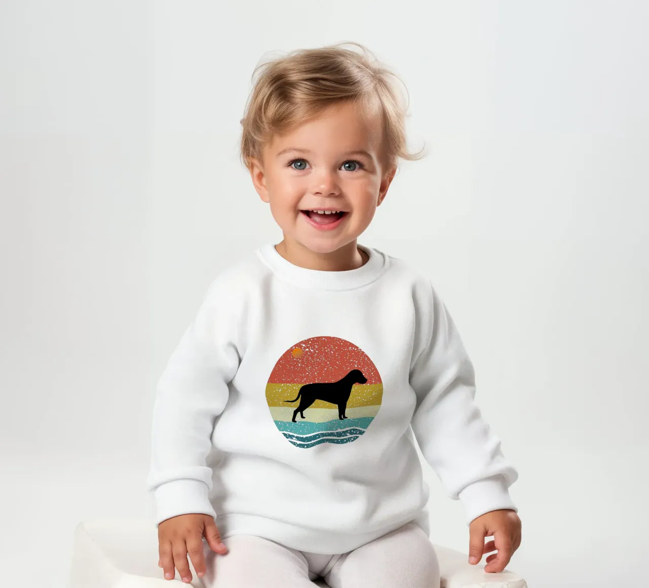 beagle Shilouette Retro Design felpa neonato da rivariahill