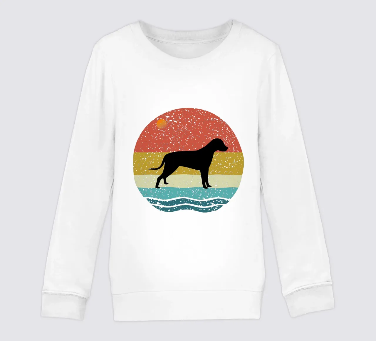 beagle Shilouette Retro Design felpa bambino da rivariahill