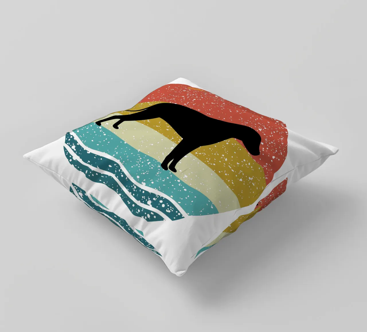 beagle Shilouette Retro Design cuscino da rivariahill