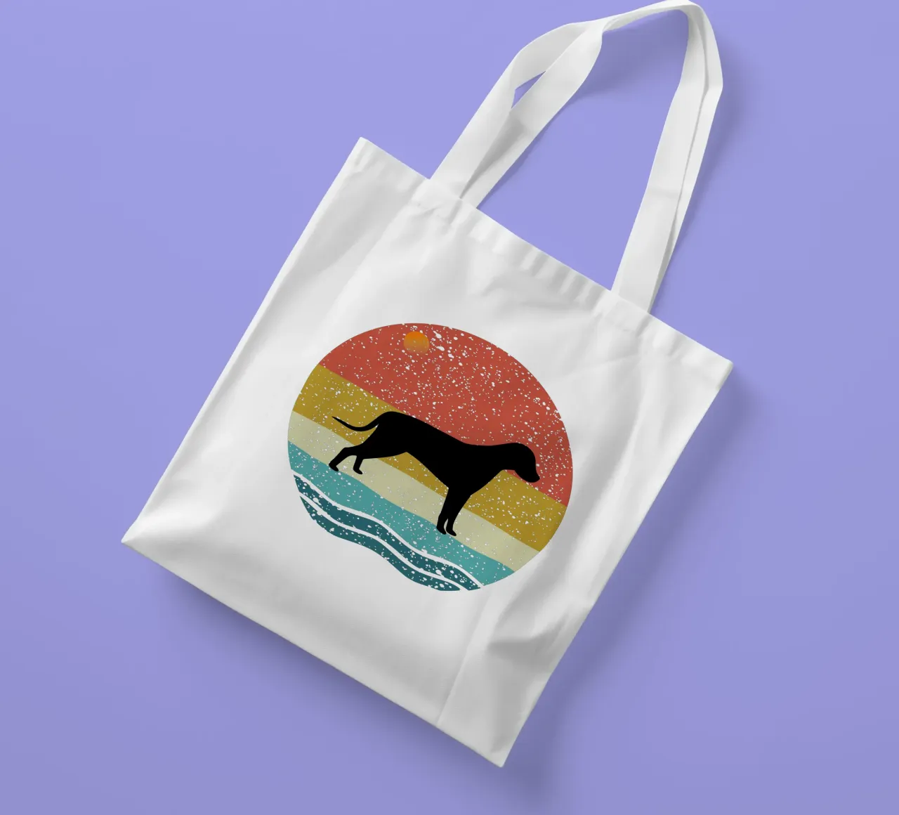 beagle Shilouette Retro Design tote bag by rivariahill