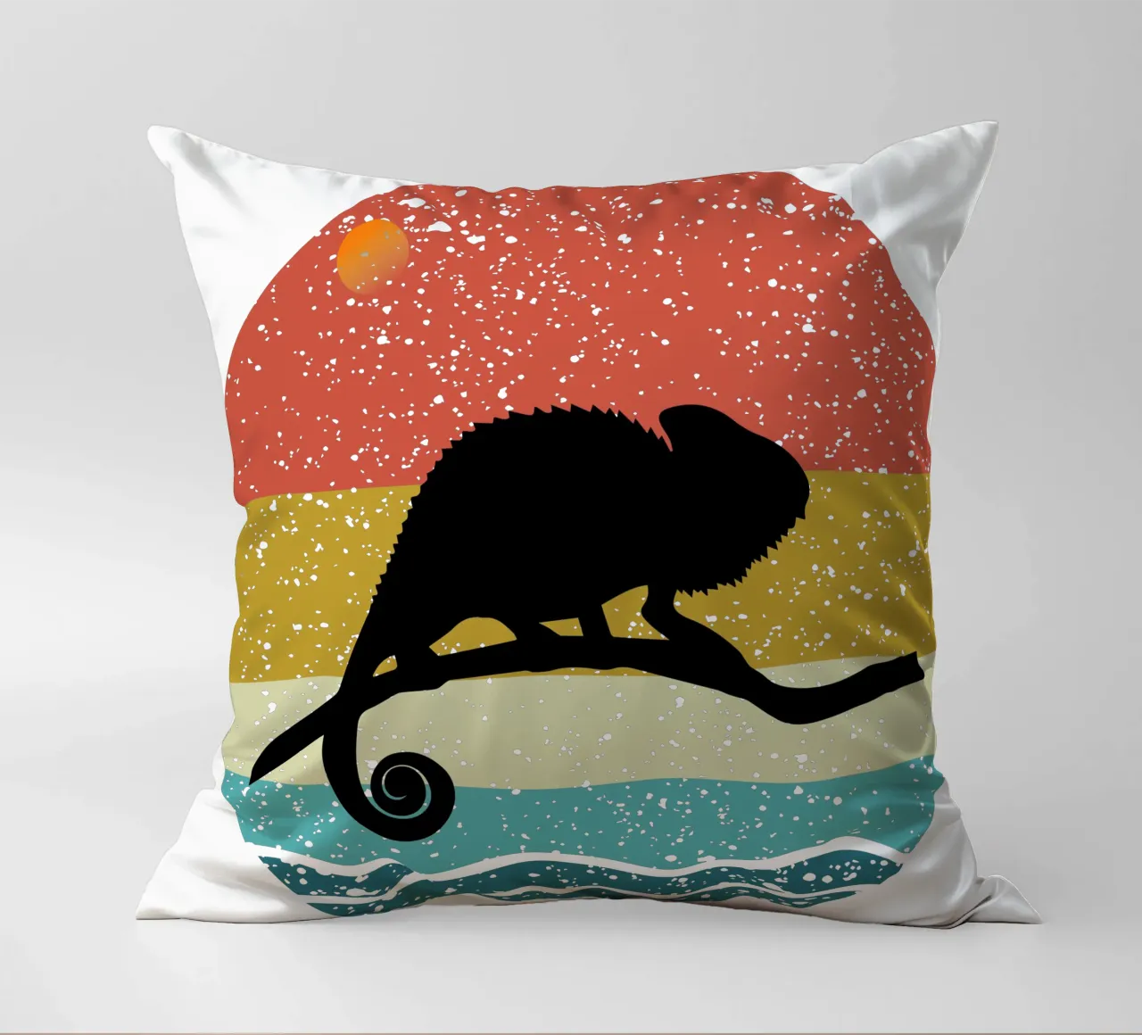 Camaleonte Shilouette Design retrò cuscino da rivariahill