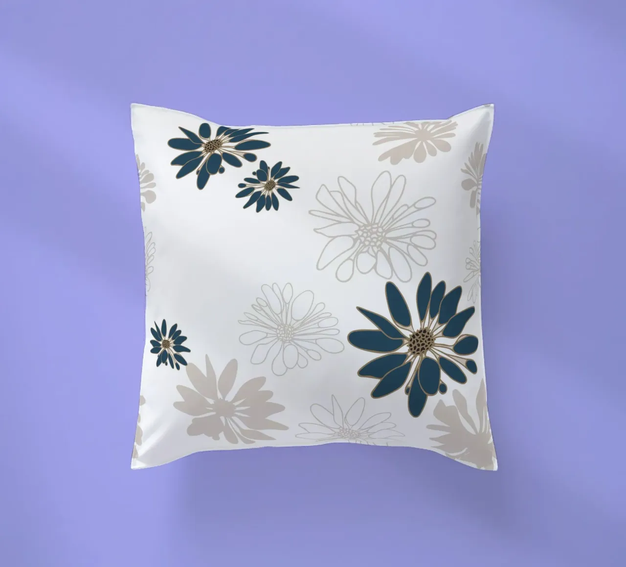 Bloom Boom Colour Slash Teal Beige cuscino da Kate Westworth