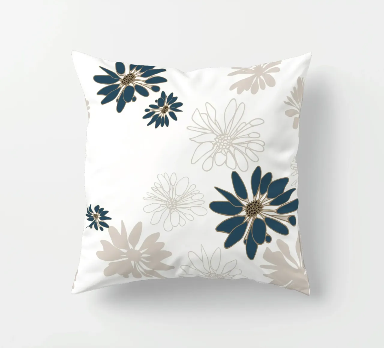 Bloom Boom Colour Slash Teal Beige cuscino da Kate Westworth