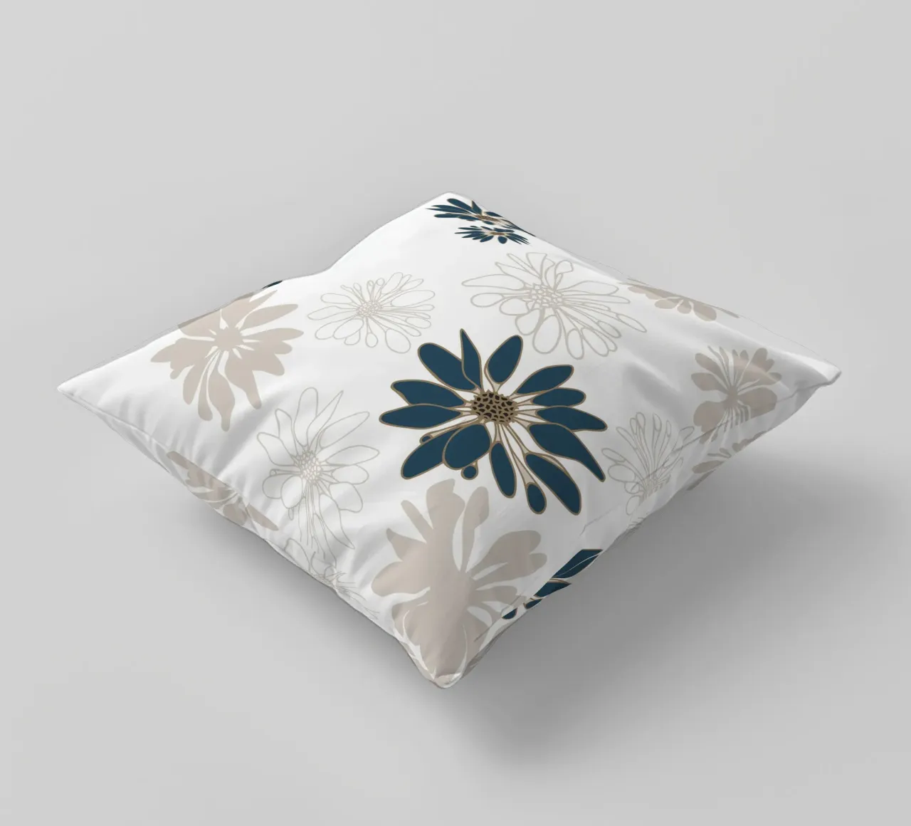 Bloom Boom Colour Slash Teal Beige cuscino da Kate Westworth
