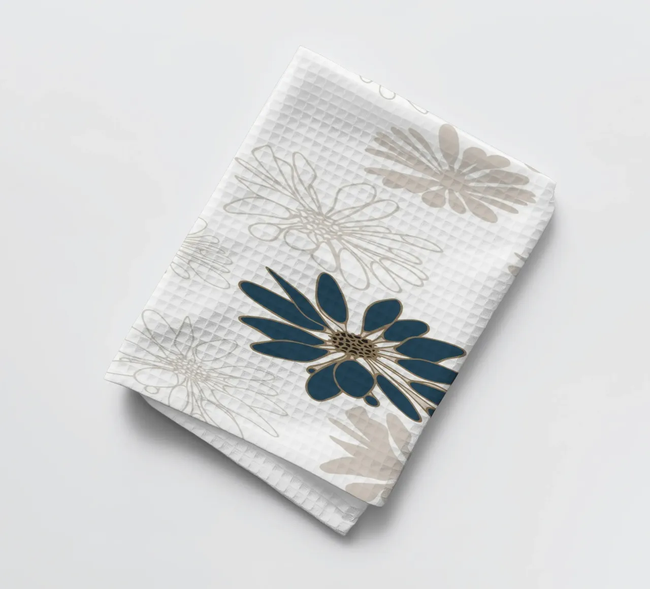 Bloom Boom Colour Slash Teal Beige canovaccio da cucina da Kate Westworth