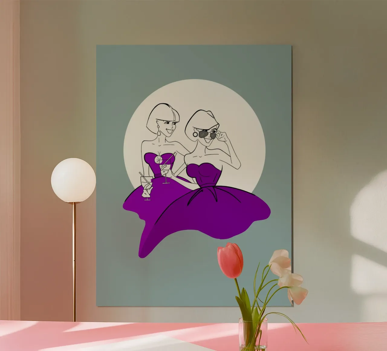Girlfriends poster with plastic frame by Kate Westworth
