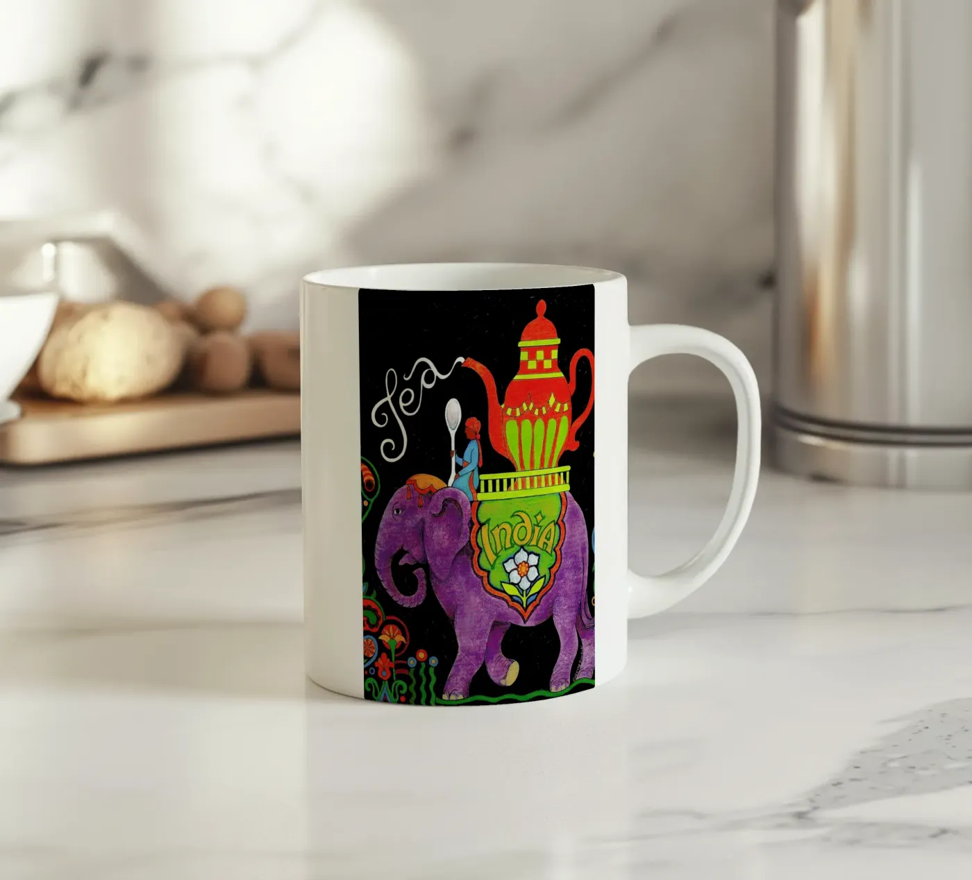 India ceramic mug by Simboli Design